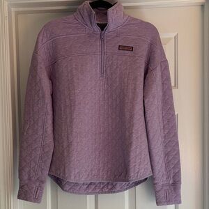 Vineyard Vines ‘The Shep Shiry’ Lavender Quilted Half-Zip Pullover